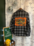 The Duck Dog : Black & Gray Checkered Plaid Button Up