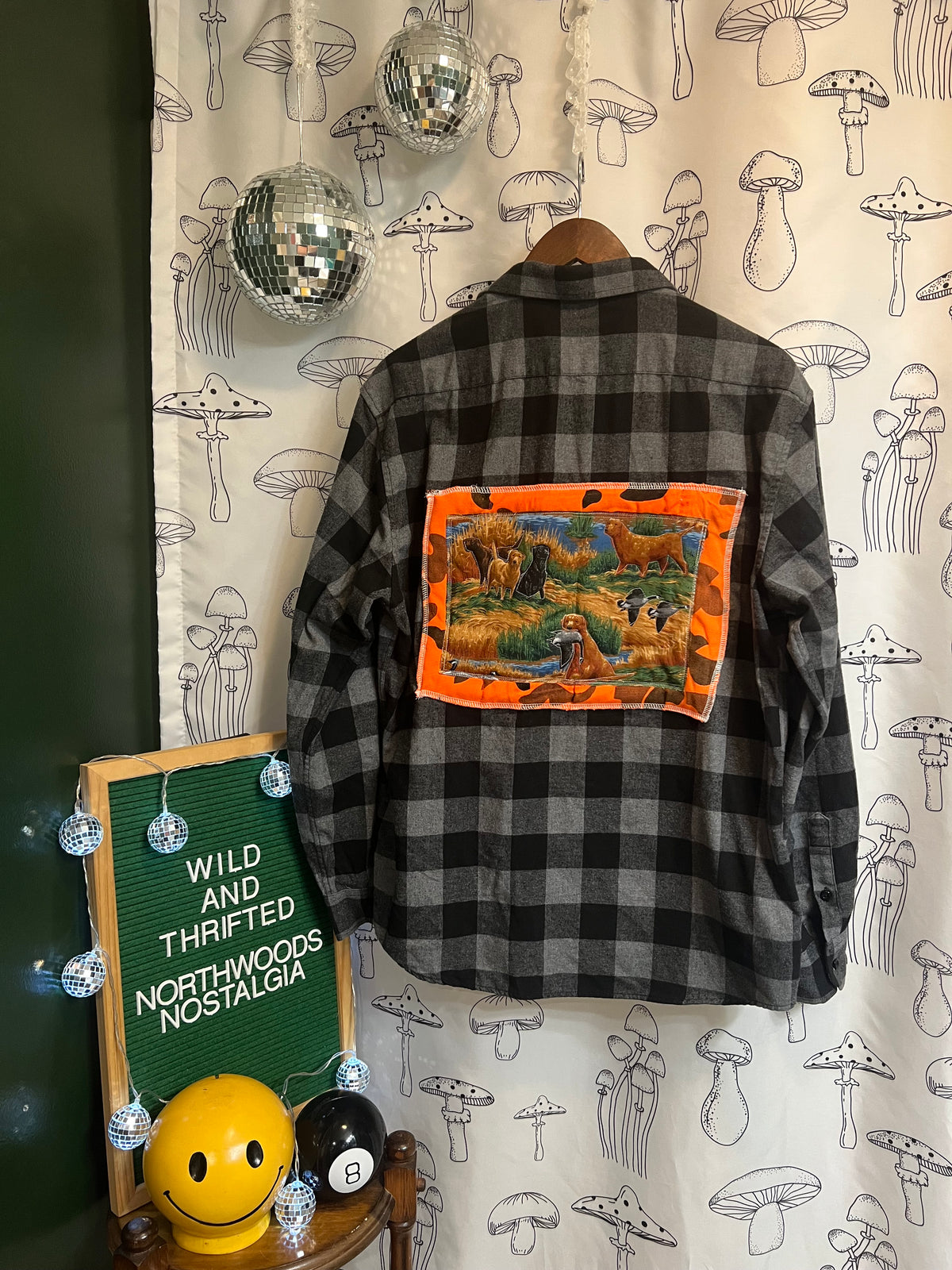 The Duck Dog : Black & Gray Checkered Plaid Button Up