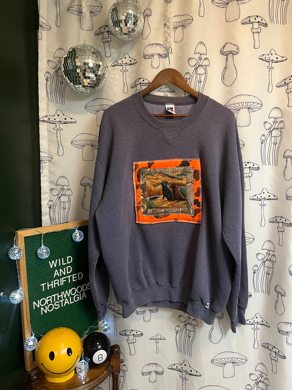 The Camp Dog : One of One Upcycled Vintage Russell Athletic Crewneck