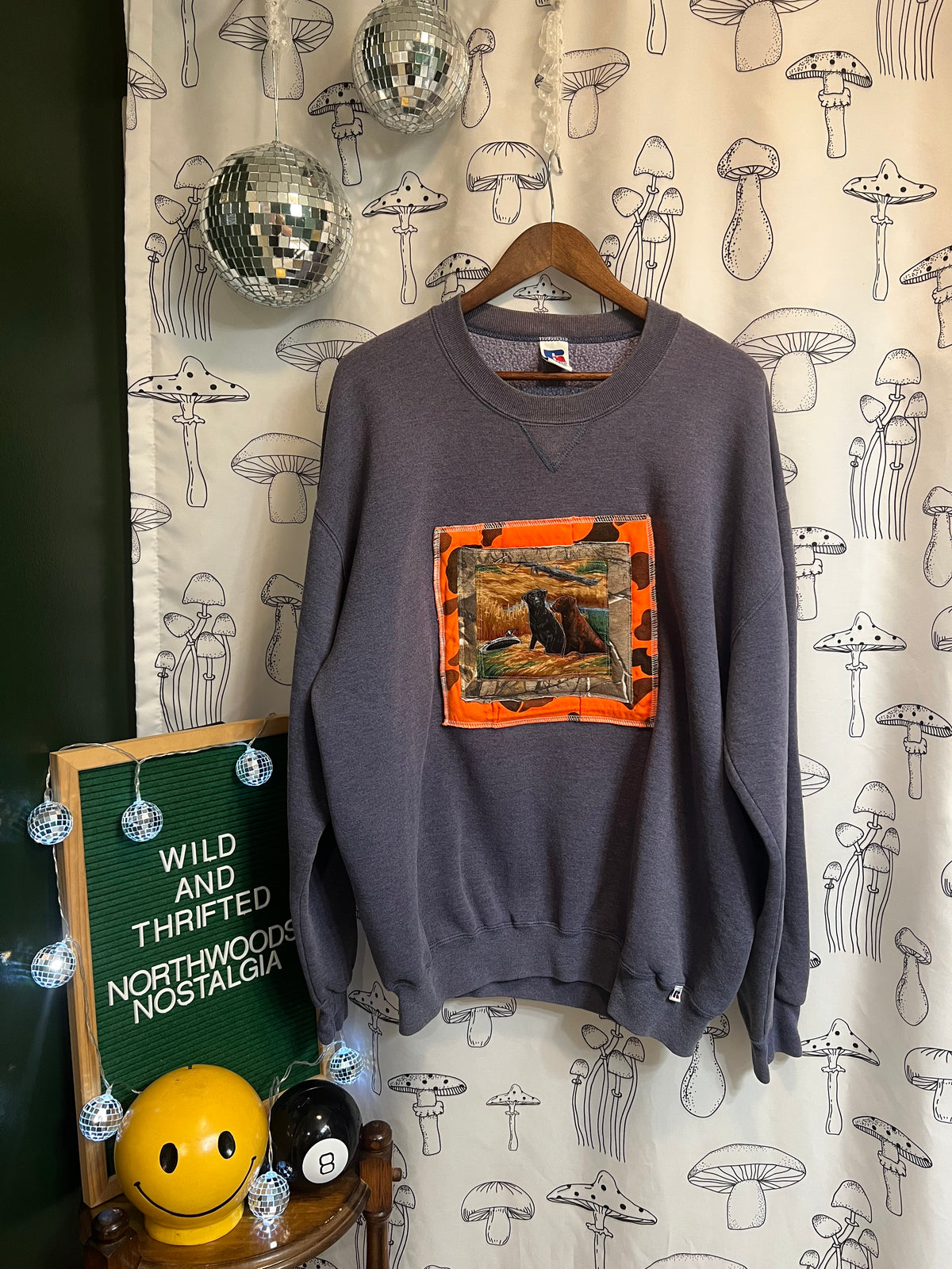 The Camp Dog : One of One Upcycled Vintage Russell Athletic Crewneck