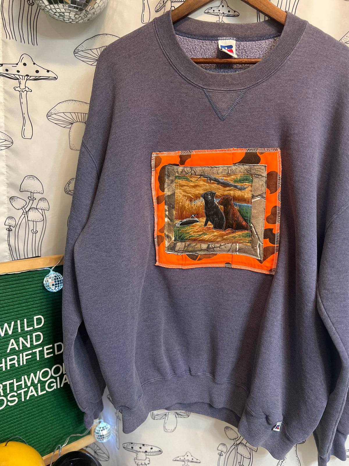 The Camp Dog : One of One Upcycled Vintage Russell Athletic Crewneck